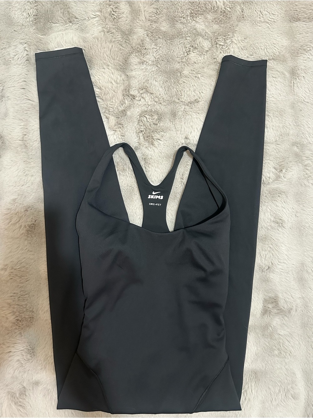 New Nike × SKIMS Women's Matte Racer Long Onesie Size Small Obsidian